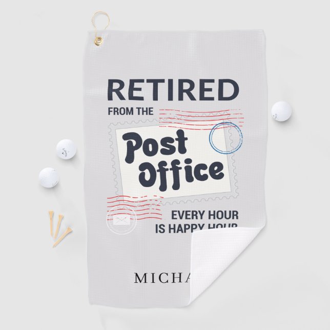 Personalised Postal Worker Retirement Mailman Golf Towel (InSitu)