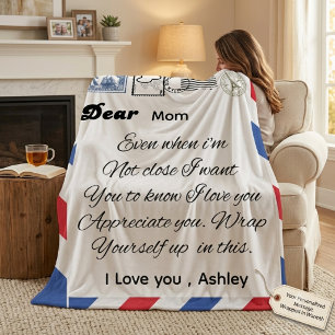 Personalised Postcard Blanket for Mum from Daughte