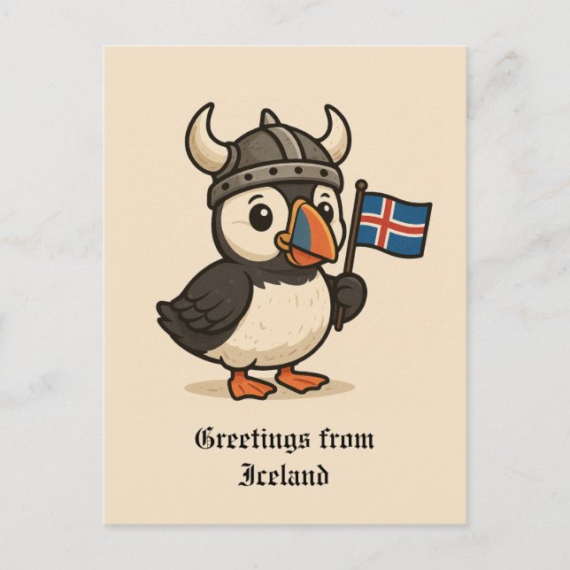 Personalised postcard - Iceland puffin (Front)