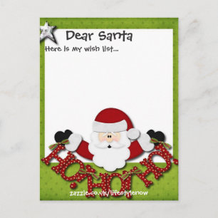 Personalised Postcard - Wish List Green