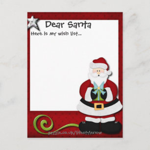 Personalised Postcard - Wish List Red