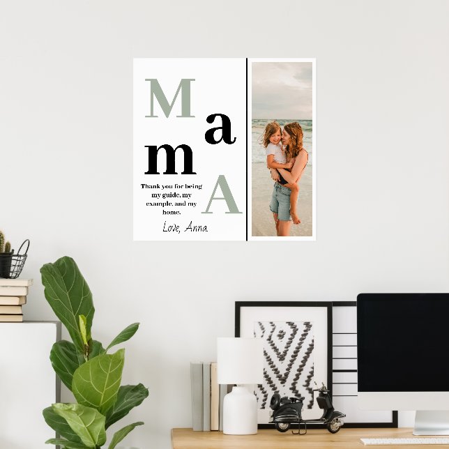 Personalised Poster Mama-Lovely Message and Photo (Home Office)
