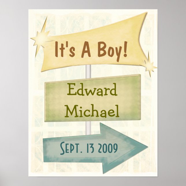 Personalised Poster New Baby / Any Occasion (Front)
