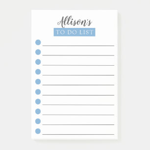Personalised Powder Blue To Do List Post-it Notes