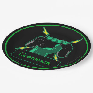 Personalised Power Gamer Paper Plate