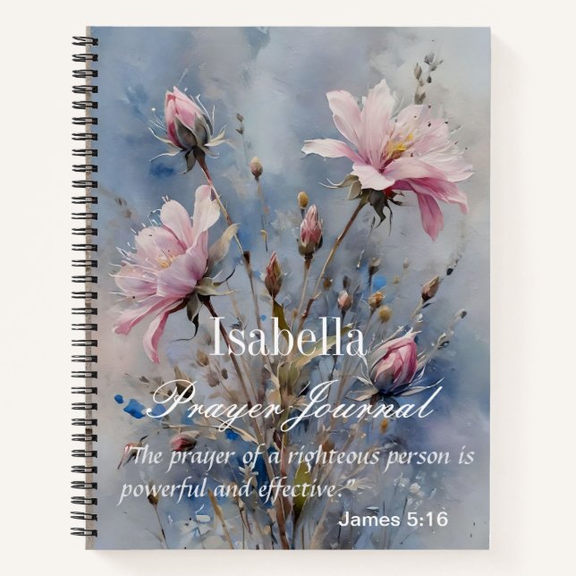 Personalised Prayer Journal Pastel Flowers (Front)