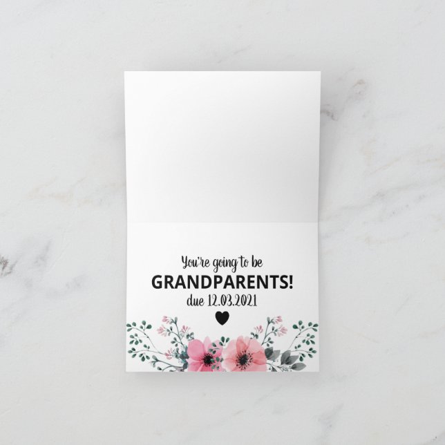 Personalised Pregnancy Announcement Grandparents (Inside)