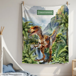 Personalised Prehistoric Dinosaur Blanket Birthday
