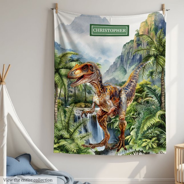 Personalised Prehistoric Dinosaur Blanket Birthday (Personalized Prehistoric Dinosaur Blanket Birthday Gift)