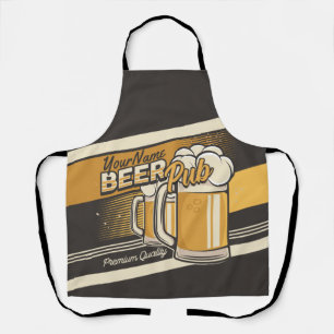 Personalised Premium Cold Beer Mug Pub Bar Apron