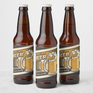 Personalised Premium Cold Beer Mug Pub Bar  Bottle Label