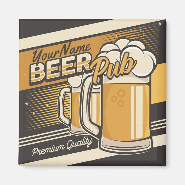Personalised Premium Cold Beer Mug Pub Bar  Magnet (Front)