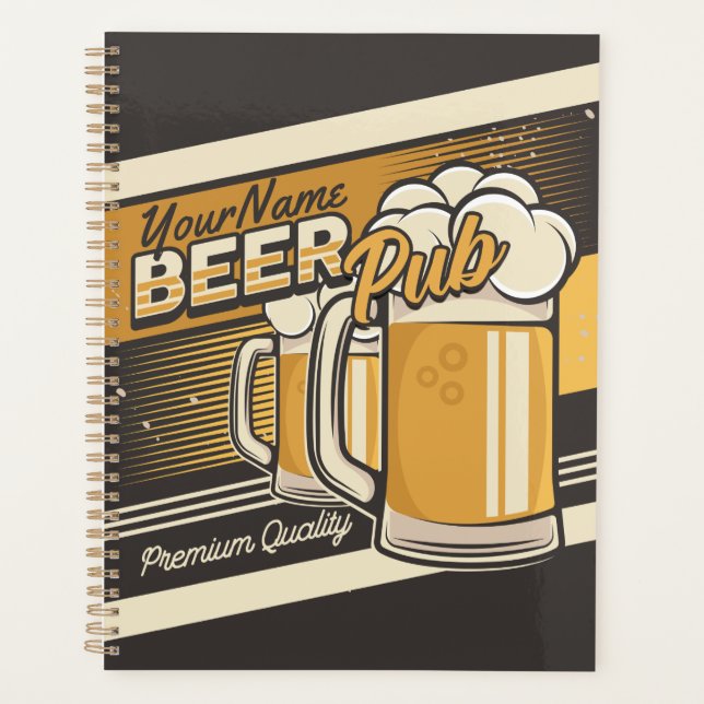 Personalised Premium Cold Beer Mug Pub Bar Planner (Front)