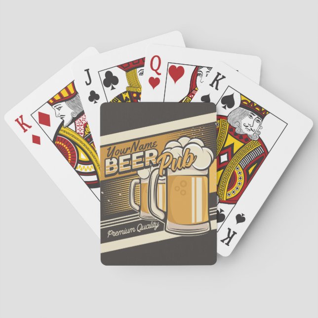 Personalised Premium Cold Beer Mug Pub Bar  Playing Cards (Back)