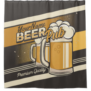 Personalised Premium Cold Beer Mug Pub Bar  Shower Curtain