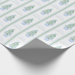 Personalised Preppy Christmas Tree Custom Name Wrapping Paper