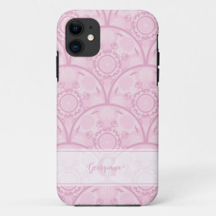 Personalised Preppy In Pink Mandala Art Deco iPhone 11 Case
