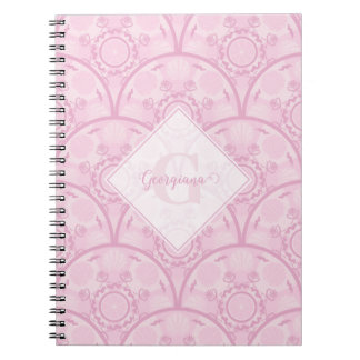 Personalised Preppy In Pink Mandala Art Deco Notebook