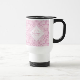 Personalised Preppy In Pink Mandala Art Deco Travel Mug
