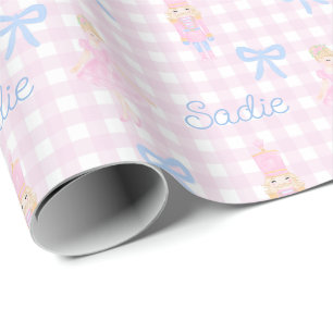 Personalised Preppy Nutcracker Custom Name Wrapping Paper