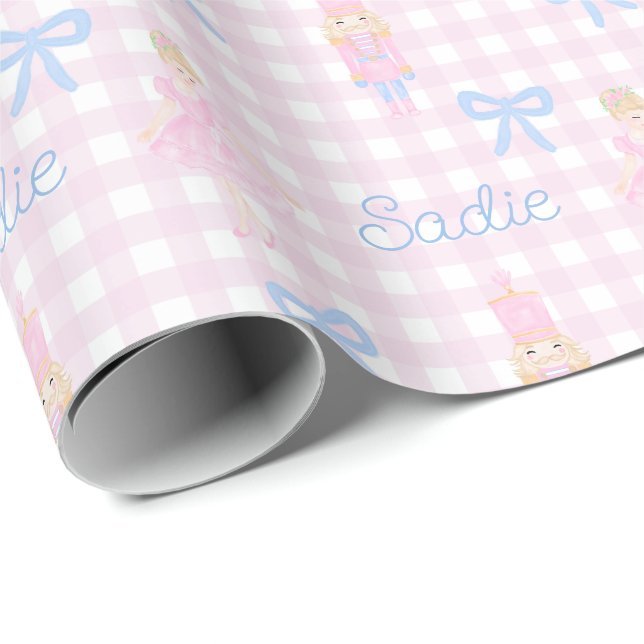 Personalised Preppy Nutcracker Custom Name Wrapping Paper (Roll Corner)
