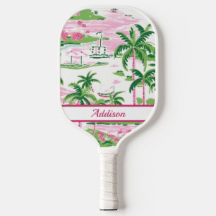 Personalised Preppy Pink Pickleball Paddle