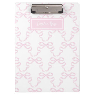 Personalised Preppy Watercolor Bow Ribbonerie  Clipboard