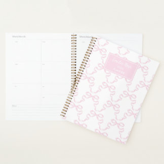 Personalised Preppy Watercolor Bow Ribbonerie  Planner