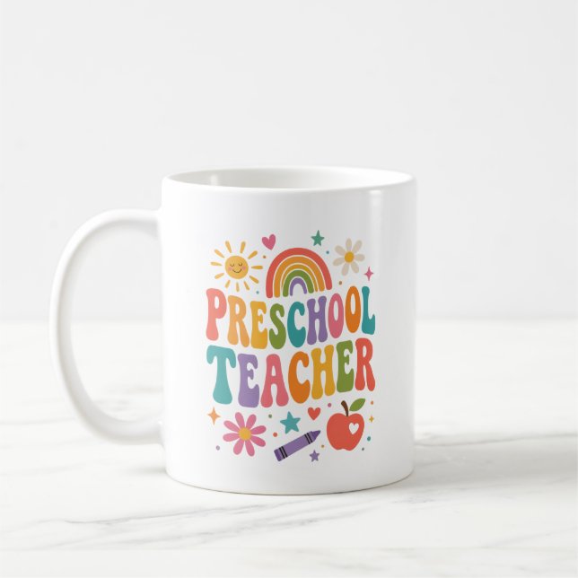 Personalised Preschool Teacher Gift Coffee Mug (Left)
