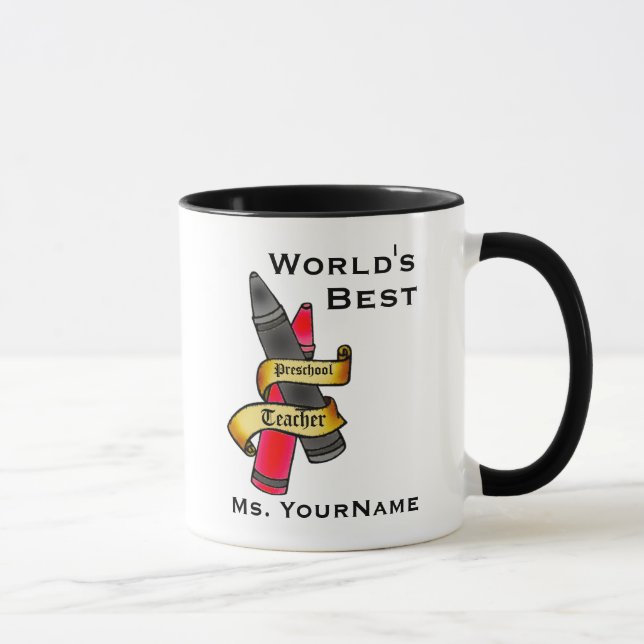 Personalised Preschool Teacher Mug (Right)