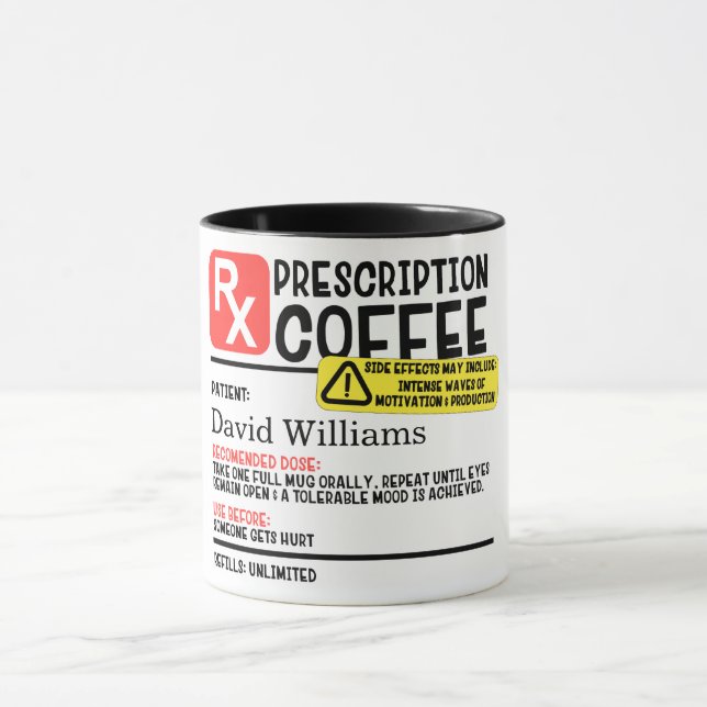 Personalised Prescription Coffee Mug (Center)