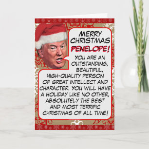 Personalised President Donald Trump Christmas Holiday Card