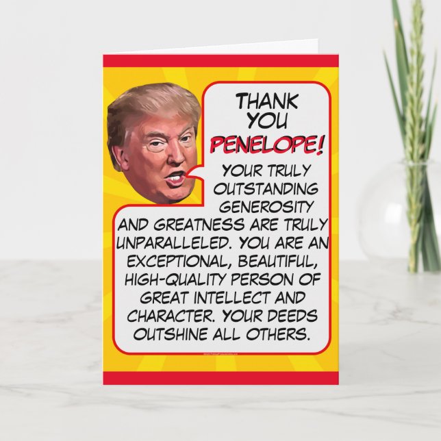 Personalised President Donald Trump Thank You Holiday Card (Front)