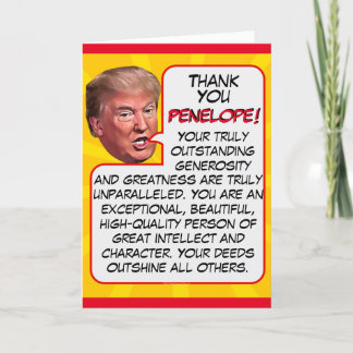 Personalised President Donald Trump Thank You Holiday Card