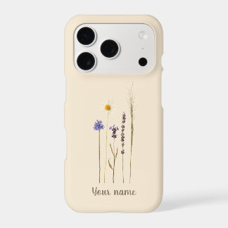Personalised Pressed Flowers Name iPhone Case