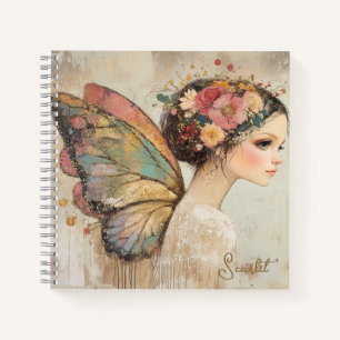 Personalised Pretty Boho Butterfly Fairy Pastel Notebook