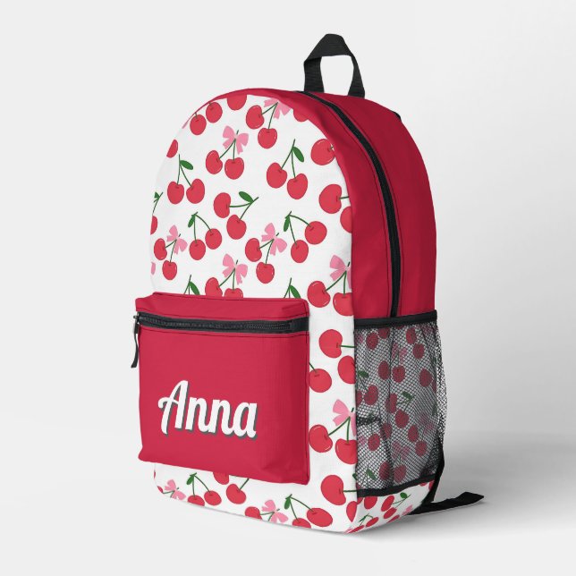 Personalised Pretty Colourful Modern Girly Fruit Printed Backpack (Back Corner Right)