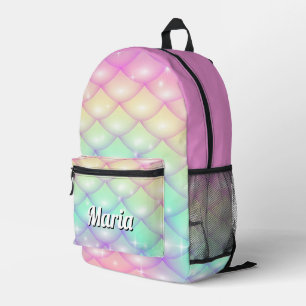 Personalised Pretty Colourful Modern Girly Rainbow Printed Backpack