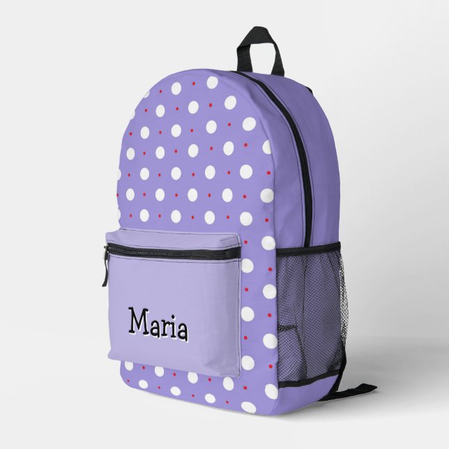 Personalised Pretty Colourful Modern Girly Rainbow Printed Backpack (Back Corner Right)