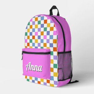 Personalised Pretty Colourful Modern Rainbow Green Printed Backpack
