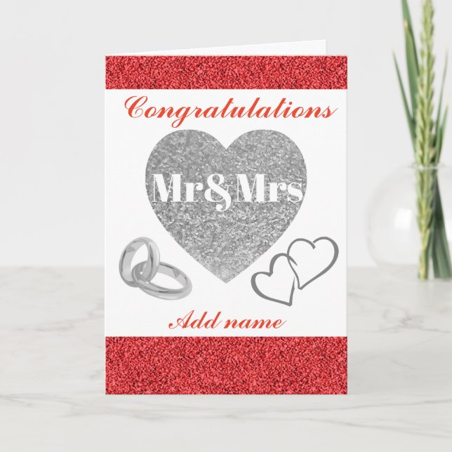 Personalised pretty congratulations mr&mrs card (Front)