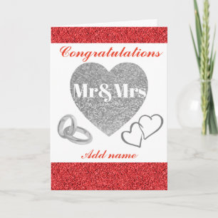 Personalised pretty congratulations mr&mrs card