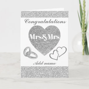 Personalised pretty congratulations mrs&mrs card