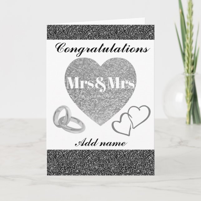 Personalised pretty congratulations mrs&mrs card (Front)