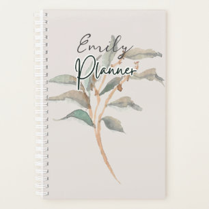 Personalised Pretty design watercolor leaves Chic Planner