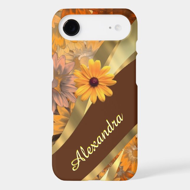 Personalised pretty fall coloured floral pattern Case-Mate iPhone case (Back)