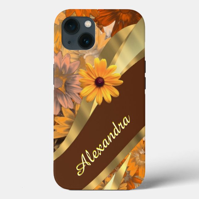 Personalised pretty fall coloured floral pattern Case-Mate iPhone case (Back)