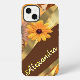 Personalised pretty fall coloured floral pattern iPhone 13 case