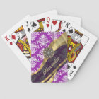 Personalised  pretty girly purple damask pattern