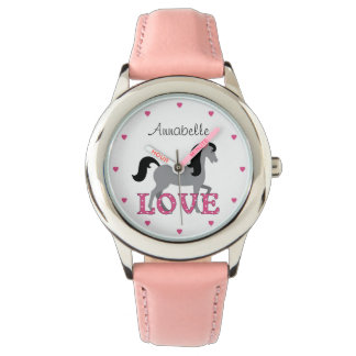 Personalised Pretty Horse and Pink Love Watch